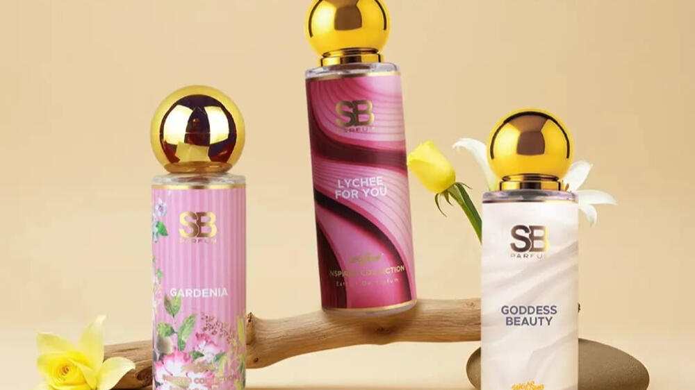 SugarBomb Singapore Inspired Fragrance Supplier Three bottles of SugarBomb inspired perfumes, including Gardenia and Goddess Beauty, from the official headquarters and distribution team supplying Singapore.